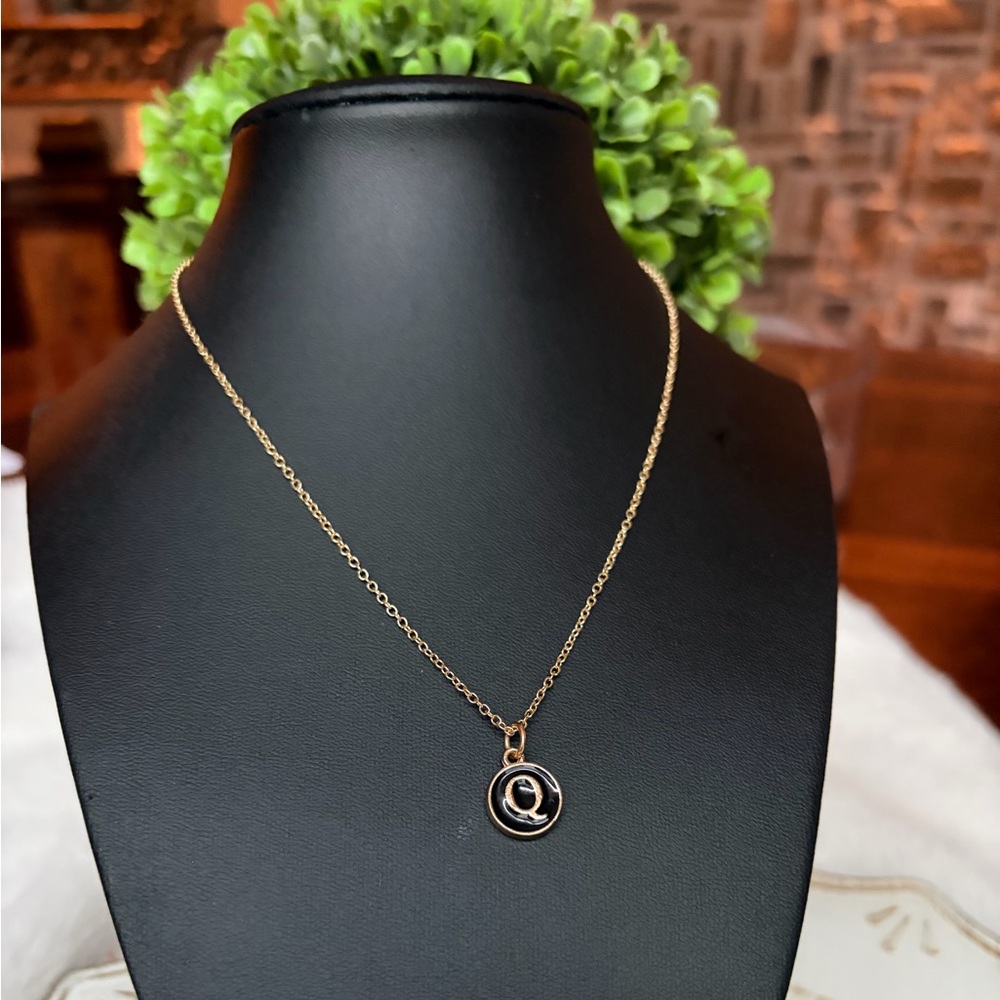 BOGO Fashion gold tone monogram initial charm necklace 16” nwot. BOGO